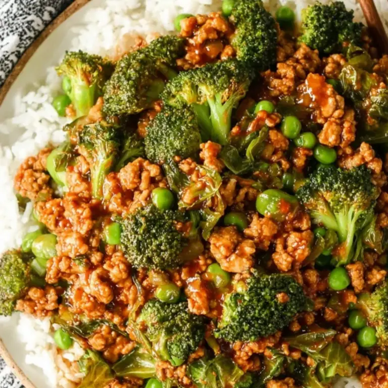 Teriyaki Ground Turkey Broccoli and Peas