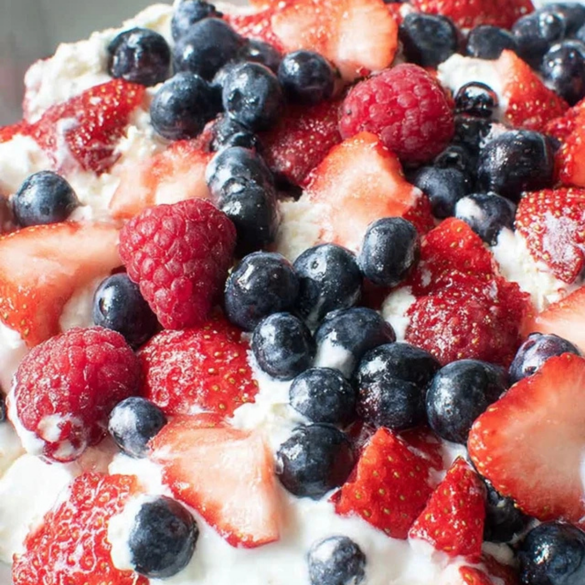 Triple Berry Cheesecake Fruit Salad
