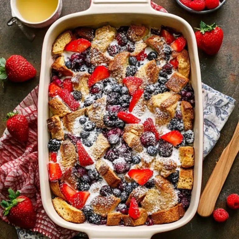 Berries & Cream French Toast Casserole