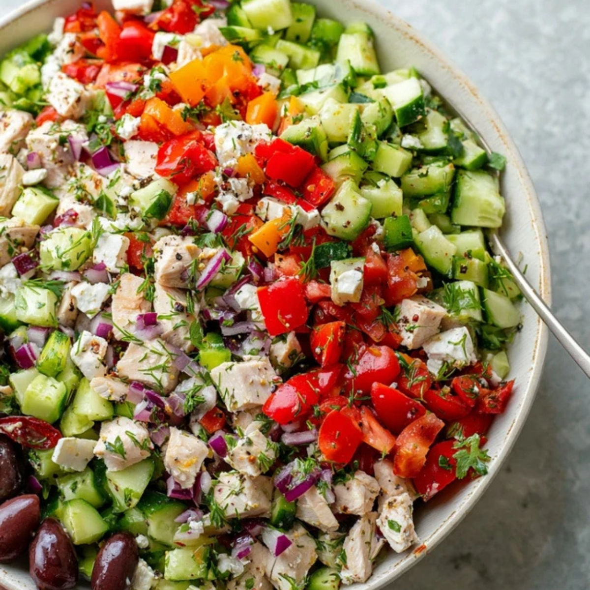 Chopped Greek Inspired Chicken Salad