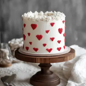 Red and White Valentine’s Day Cake