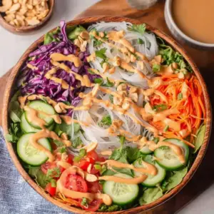 Spring Roll Salad with Peanut Sauce