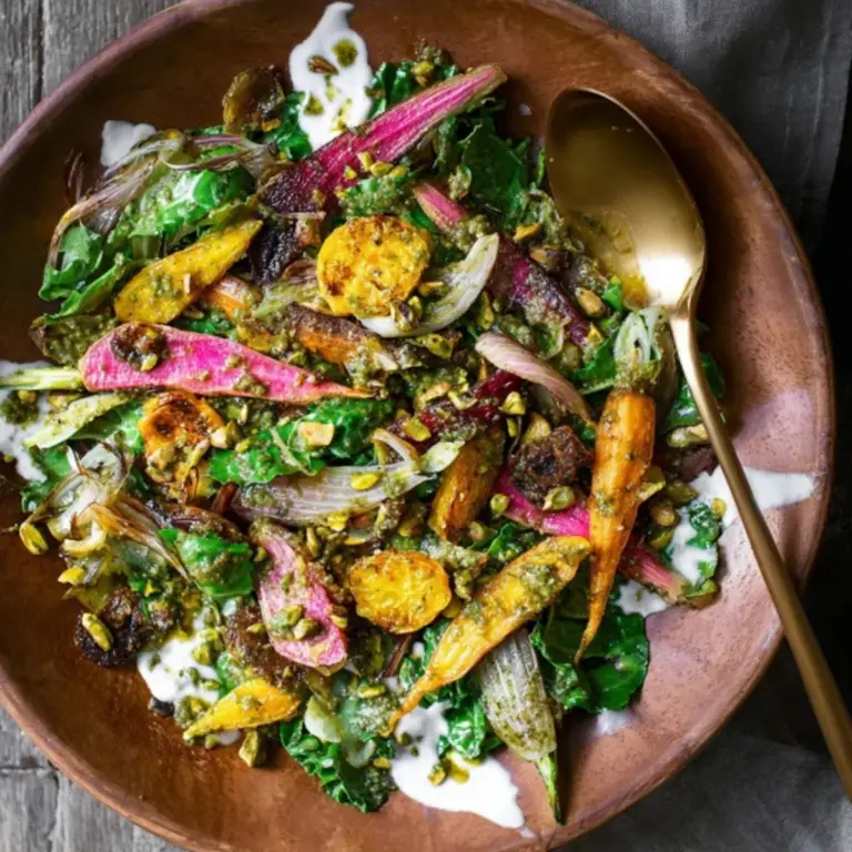 Spring Root Vegetable Salad with Pistachio Vinaigrette