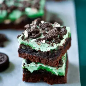 Triple Layer Fudgy Mint Oreo Brownies