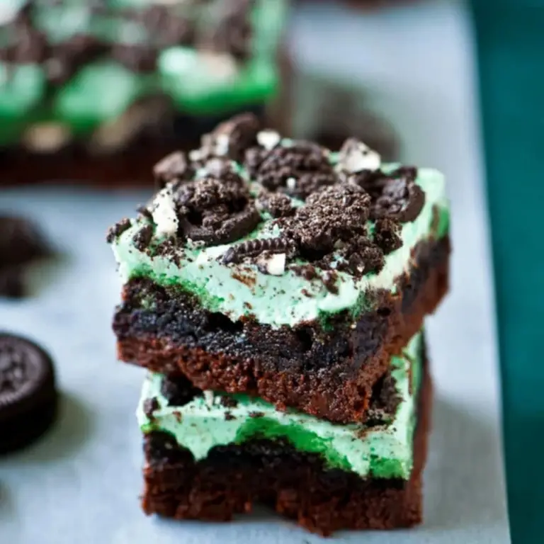 Triple Layer Fudgy Mint Oreo Brownies
