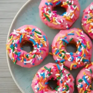 Baked Birthday Cake Doughnuts Recipe