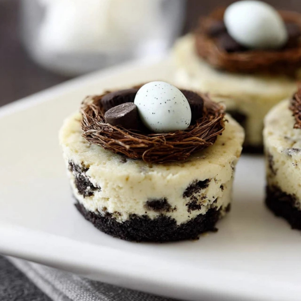 Bird's Nest Mini Oreo Cheesecakes