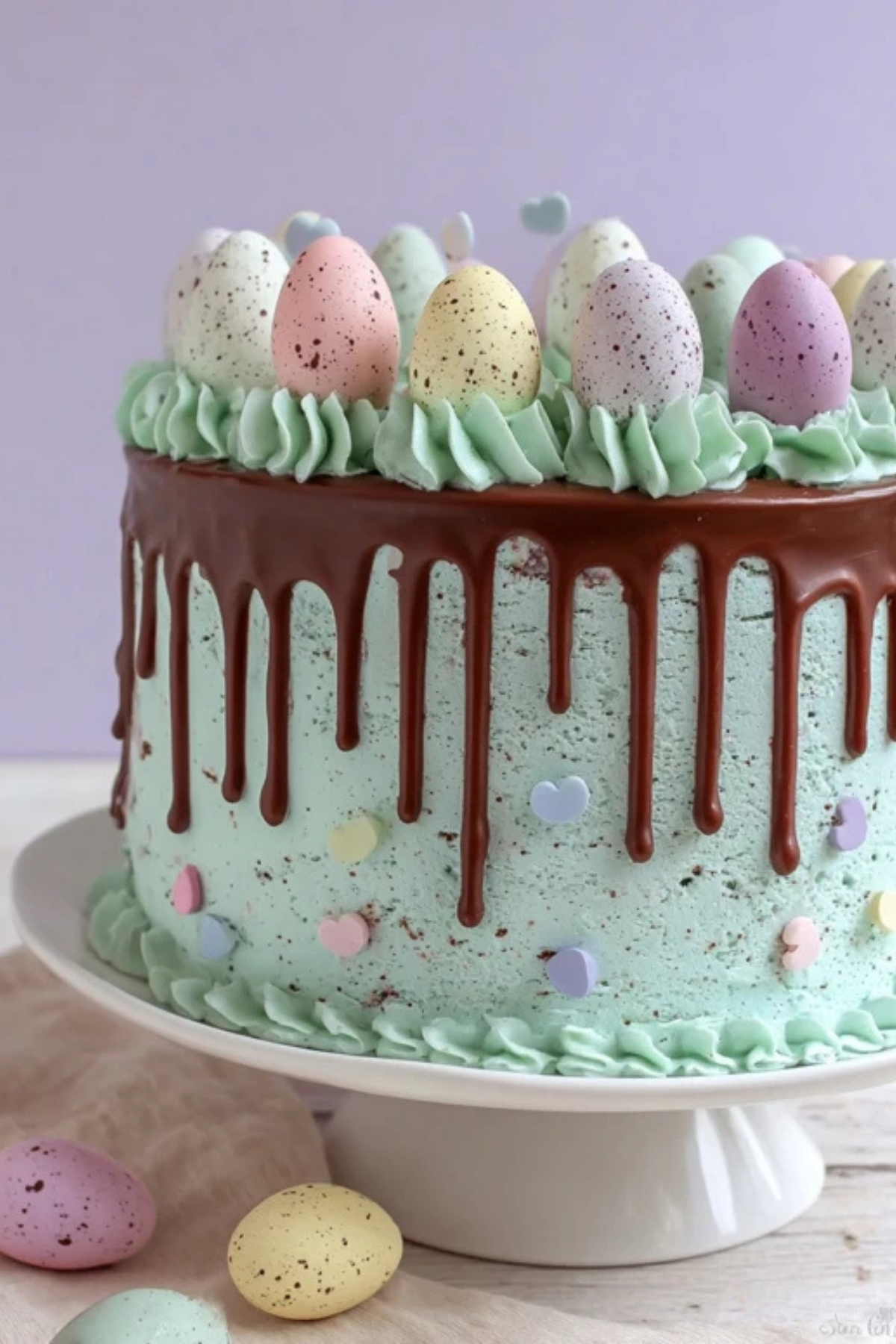 Easter Speckled Egg Drip Cake