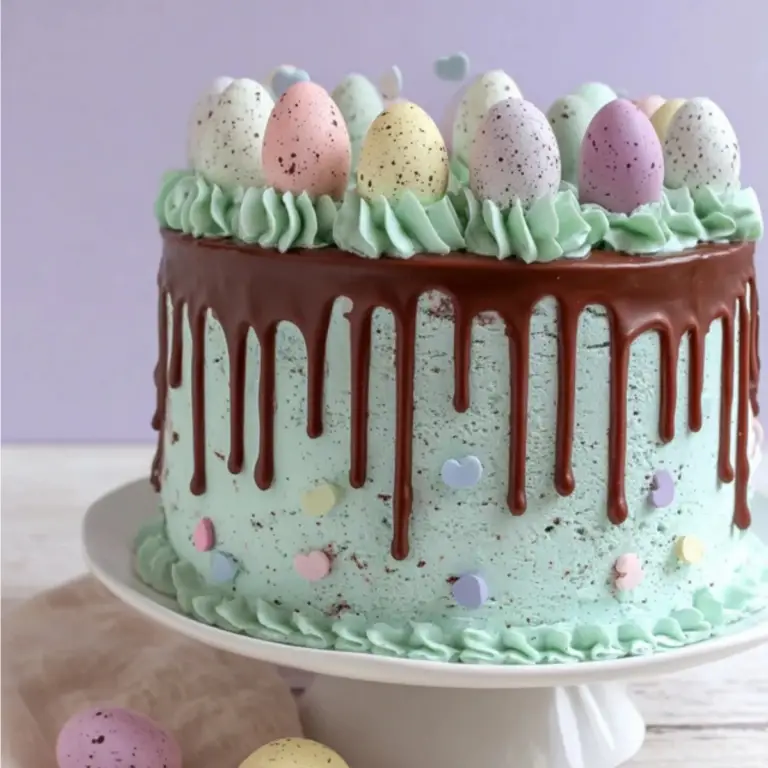 Easter Speckled Egg Drip Cake