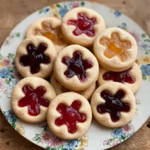 Flower Jam Thumbprint Cookies
