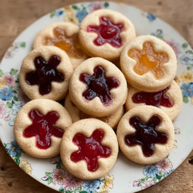 Flower Jam Thumbprint Cookies