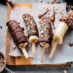 Frozen Chocolate Banana Pops