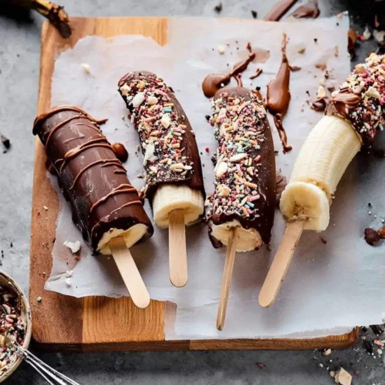 Frozen Chocolate Banana Pops