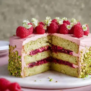Raspberry Pistachio Cake