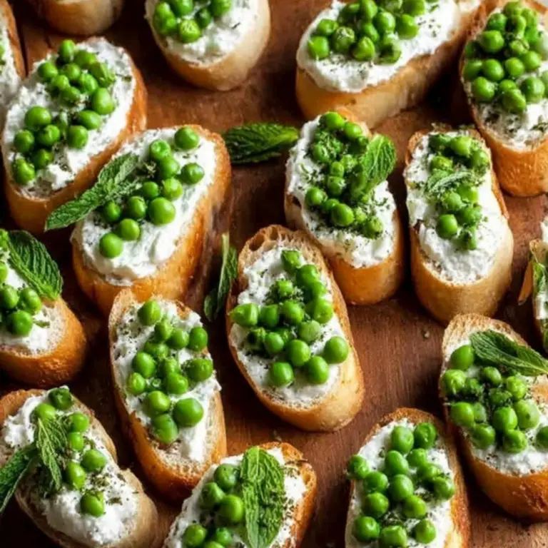 Ricotta Crostini with Peas and Mint (1)