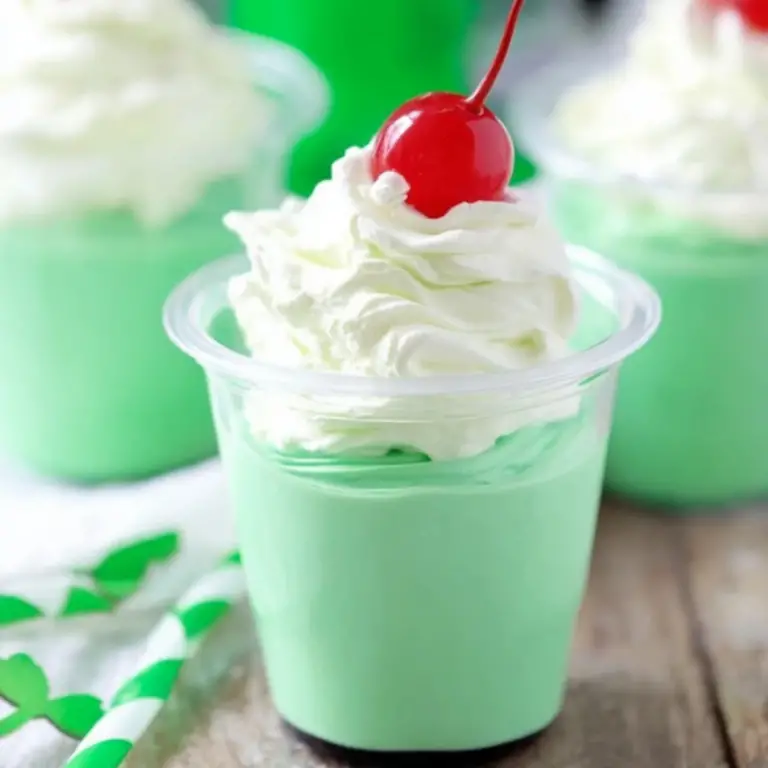 Shamrock Shake Pudding Shots
