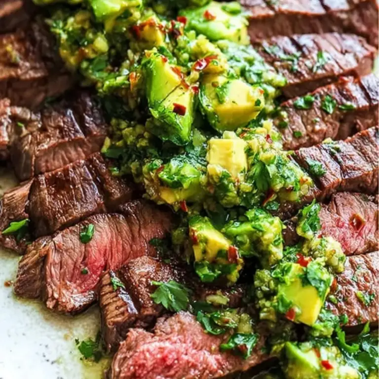 Skirt Steak with Avocado Chimichurri