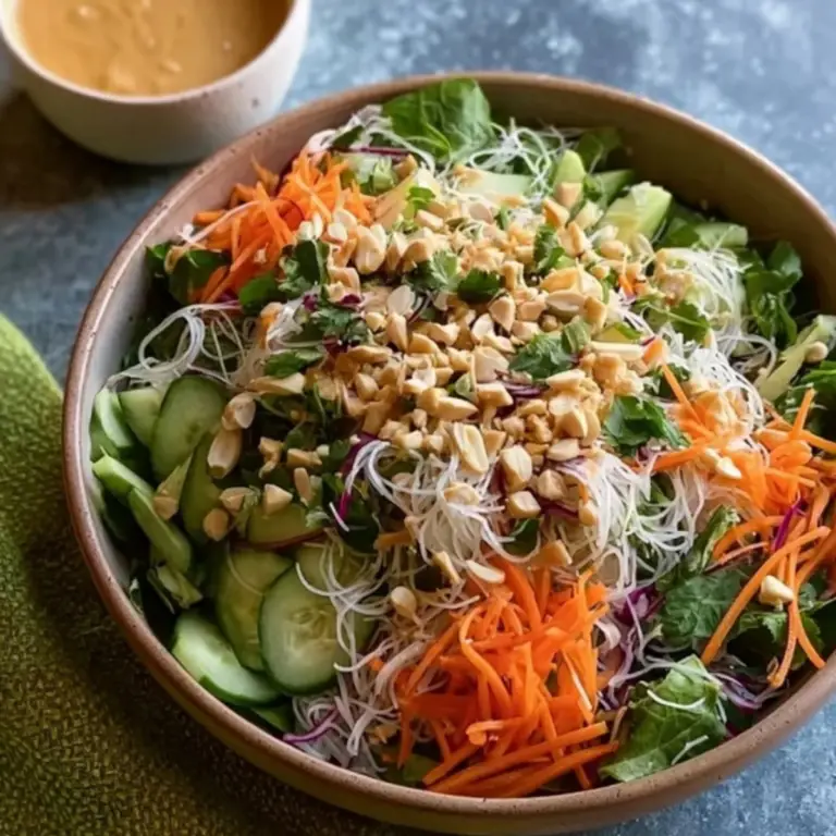Spring Roll Salad with Peanut Dressing