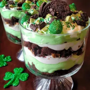 St Patrick’s Day Brownie Trifle