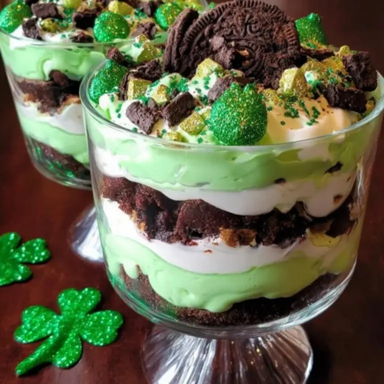 St Patrick’s Day Brownie Trifle