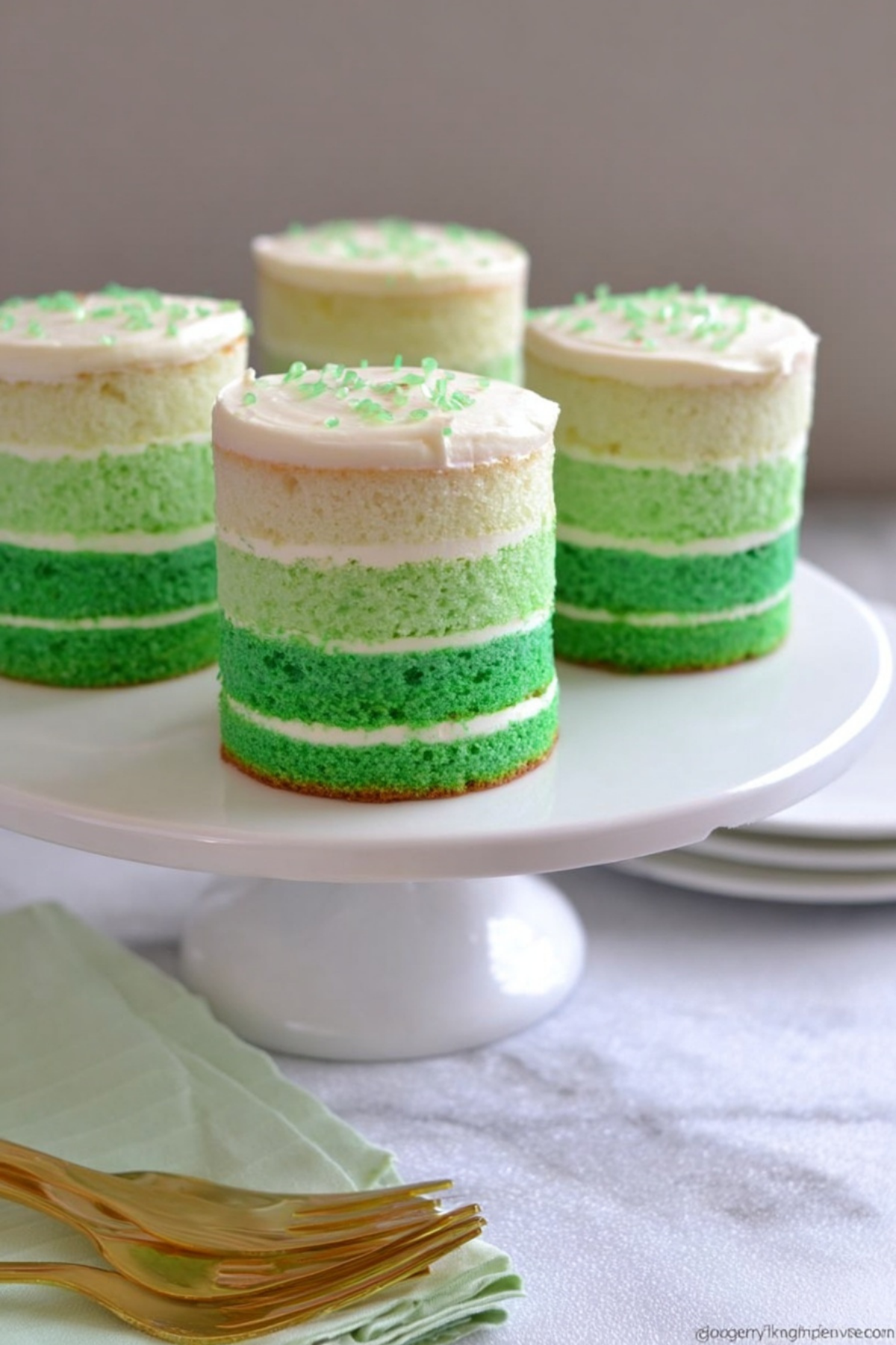 St Patrick's Day Mini Ombre Cakes (3)