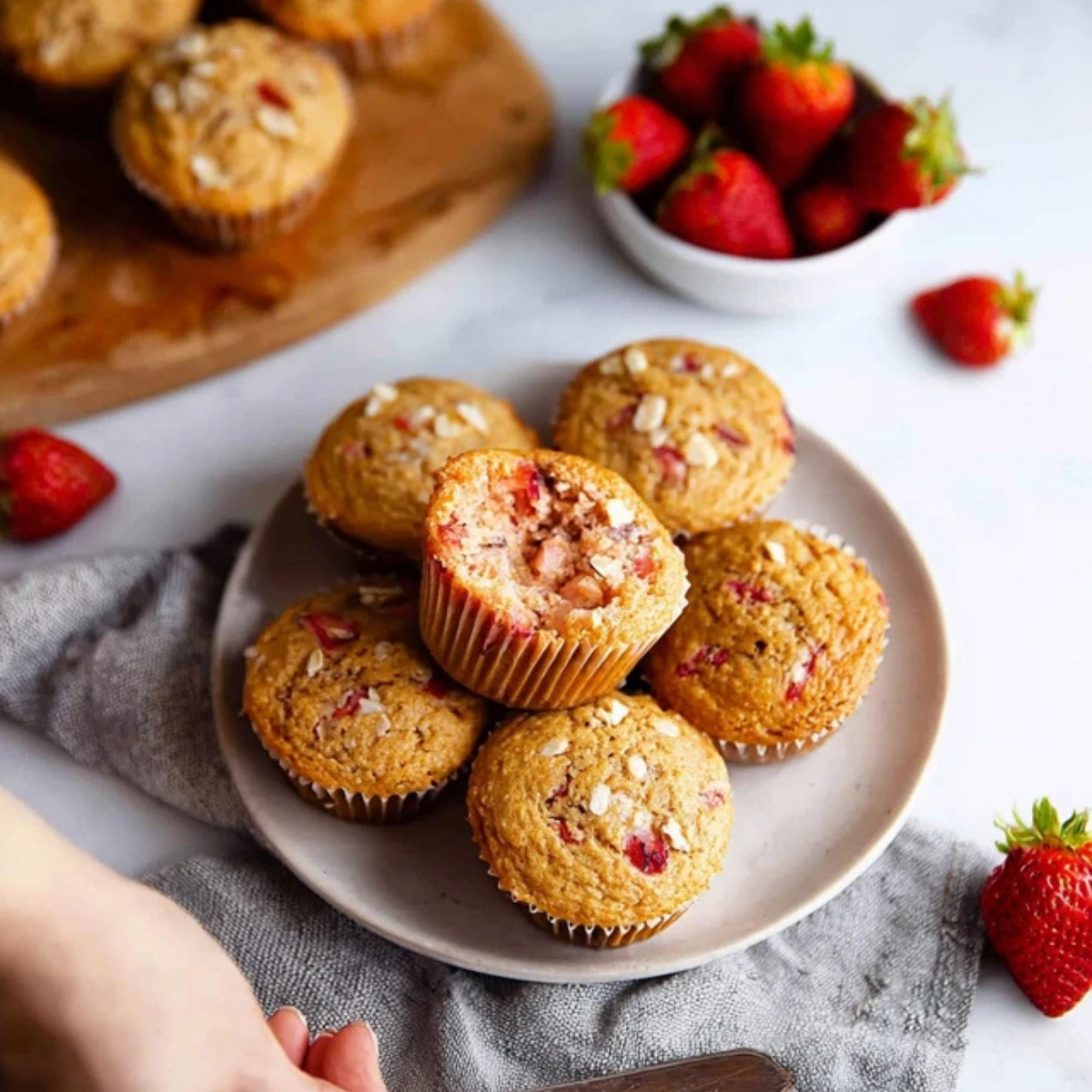 Strawberry Oatmeal Muffins