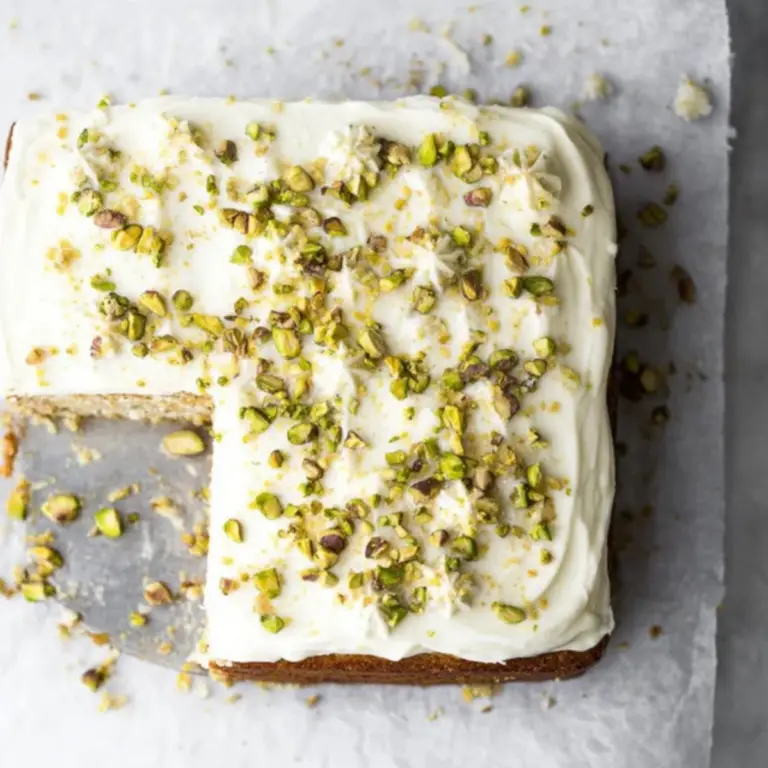 lemon pistachio cake with mascarpone frosting