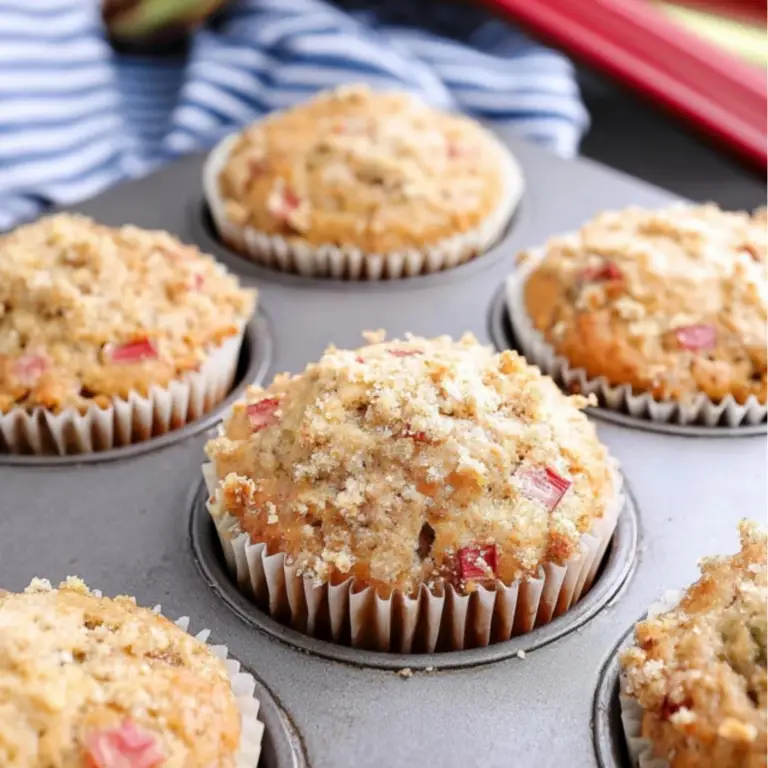 Bakery Style Rhubarb Muffins