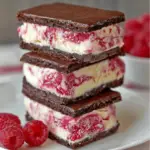 Brownie Raspberry Swirl Ice Cream Sandwiches