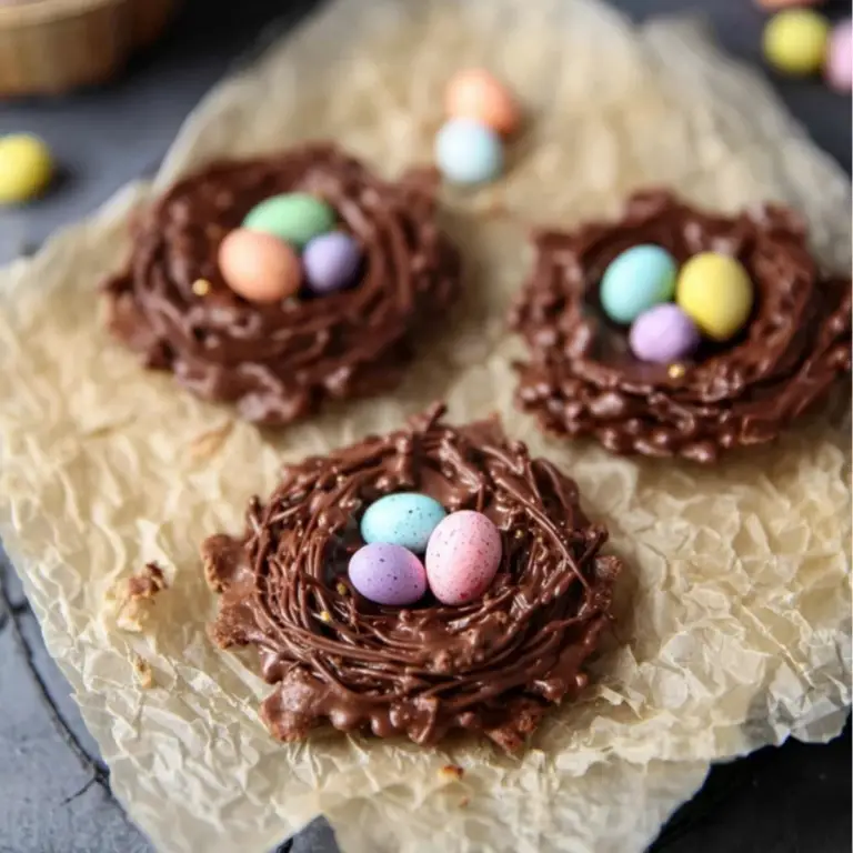 Chocolate Easter Bird’s Nest Cookies