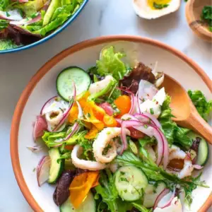 Garden Salad with Calamari