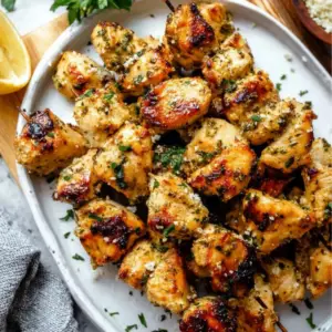 Garlic Parmesan Chicken Skewers