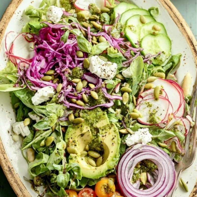 Green Salad with Basil Lemon Vinaigrette