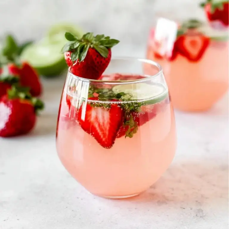 Healthy Strawberry Mocktail Spritzer
