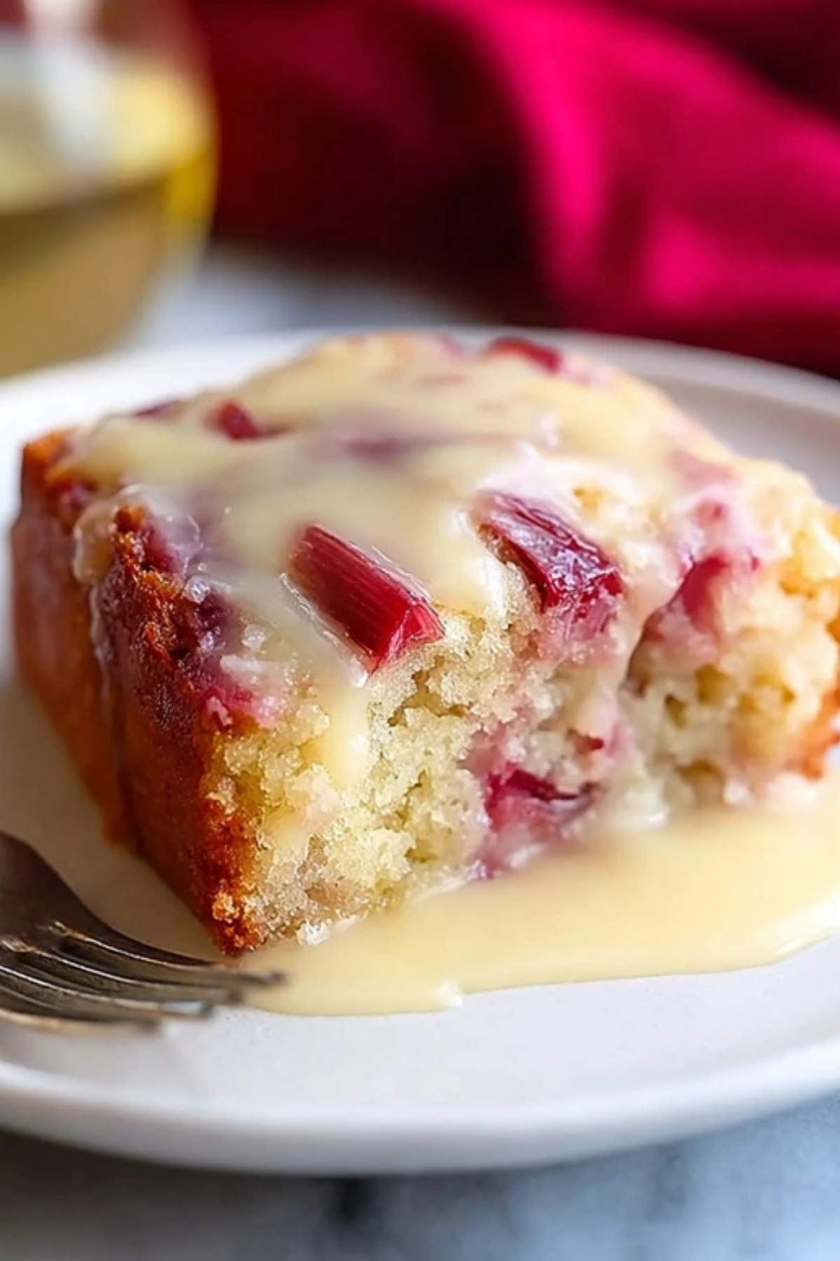 Rhubarb Cake with Butter Sauce (1)