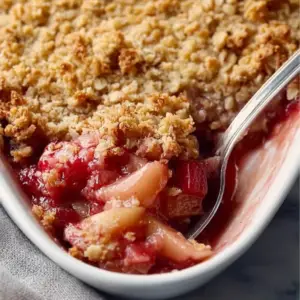 Rhubarb Crisp with Frozen Rhubarb