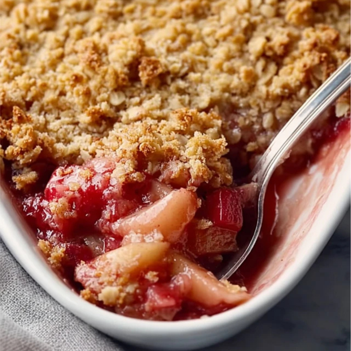 Rhubarb Crisp with Frozen Rhubarb