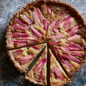 Rhubarb frangipane tart