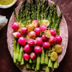 Roasted Asparagus and Radishes with Mustard Vinaigrette