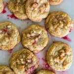 Roasted Rhubarb crumble cookies