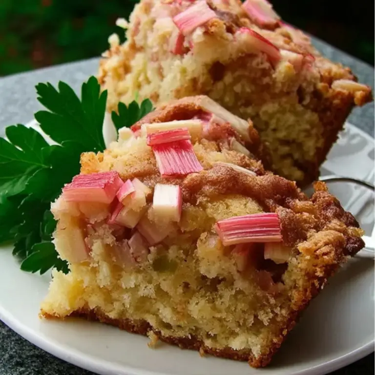 Sour Cream Rhubarb Coffee Cake