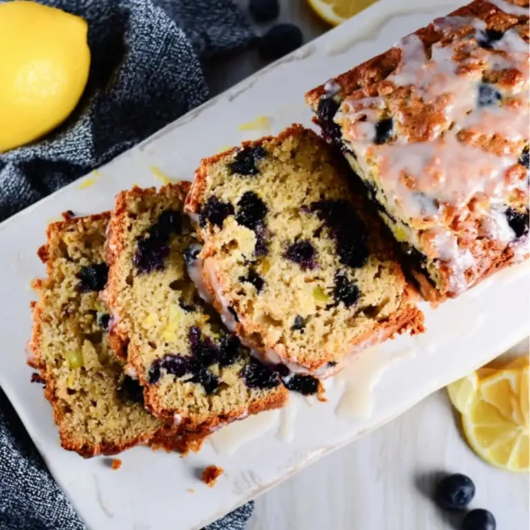 Sourdough Discard Lemon Blueberry Quick Bread