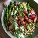 Spring Farro Bowl with Herb Yogurt Sauce