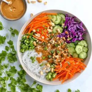 Spring Roll Bowl with Peanut Sauce
