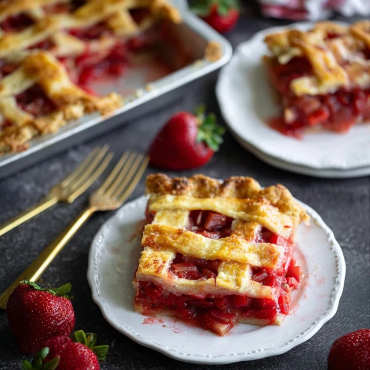 Strawberry Rhubarb Slab Pie