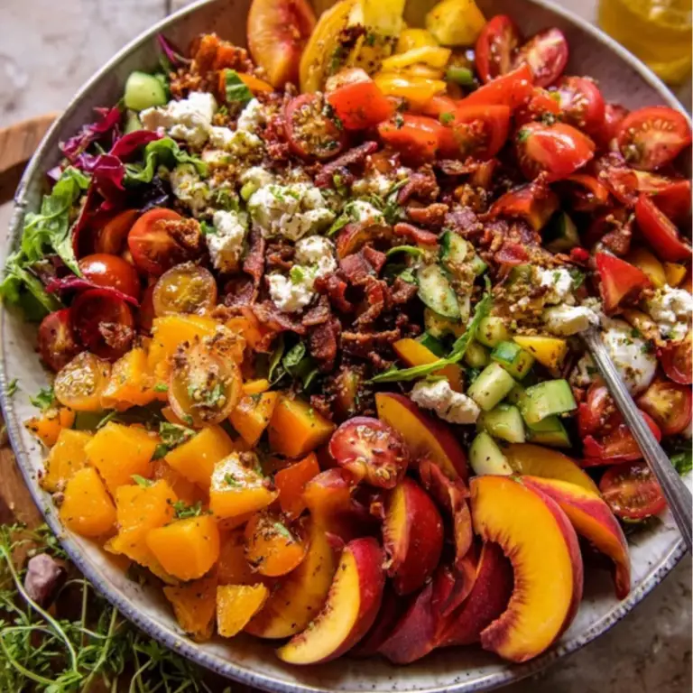 Summer Chopped Tomato Peach Salad