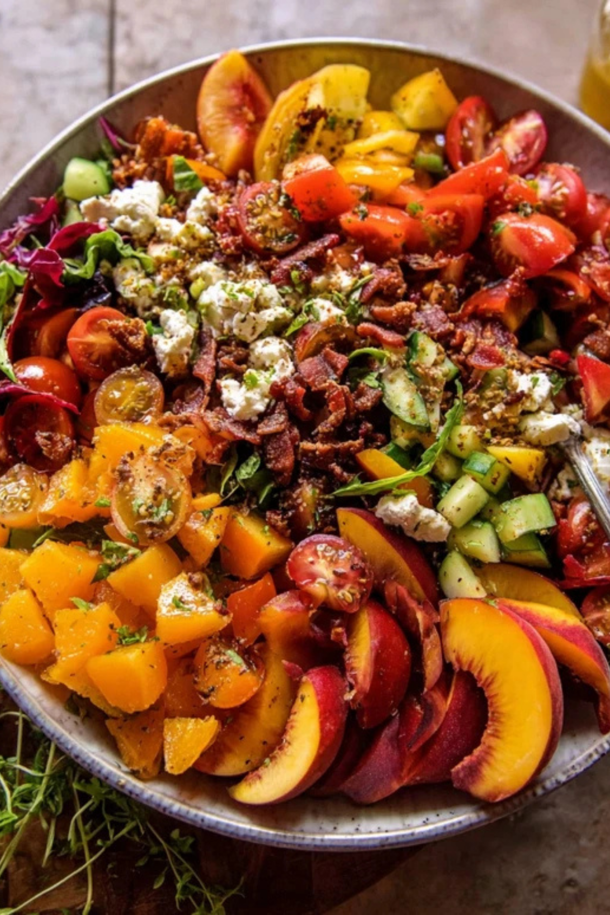 Summer Chopped Tomato Peach Salad