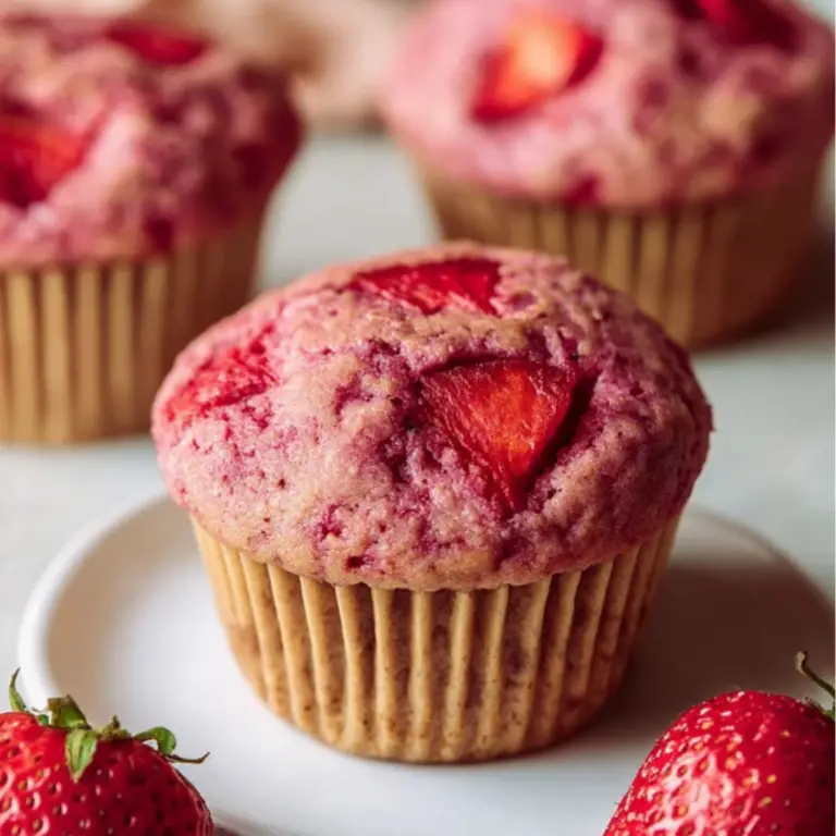 Vegan Double Strawberry Muffins