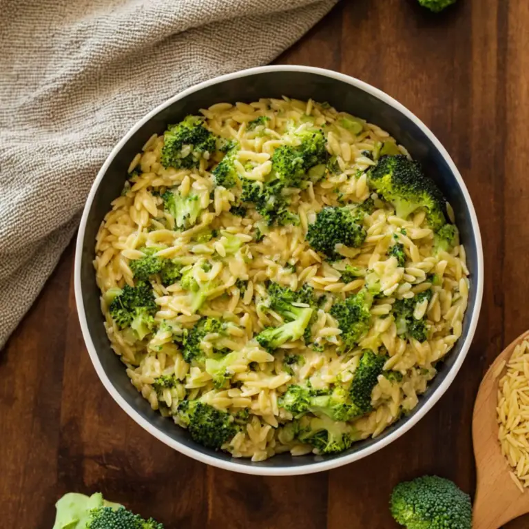 Broccoli and Orzo Skillet