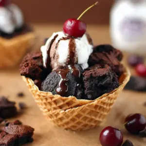 Vegan Chocolate Brownie Sundae